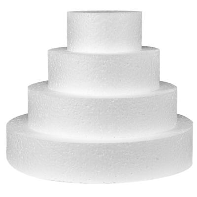 Piepschuim taart - 4-laags - D25 x H20 cm - wit - polystyreen - dummy cake - oefentaart