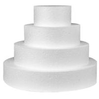 Piepschuim taart - 4-laags - D25 x H20 cm - wit - polystyreen - dummy cake - oefentaart