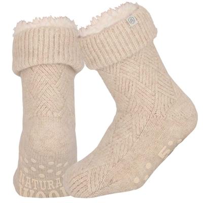 Apollo Huissloffen - dames - schapenwol - slofsokken - creme - fleece gevoerd Apollo Huissloffen - dames - schapenwol - slofsokken - creme - fleece gevoerd