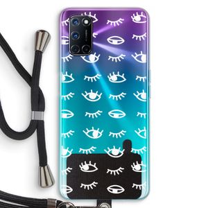 Eye pattern #3: Oppo A92 Transparant Hoesje met koord