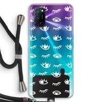 Eye pattern #3: Oppo A92 Transparant Hoesje met koord