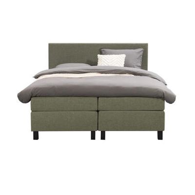 Boxspring Liv egaal - groen - 180x200 cm - vierkante poot - Leen Bakker