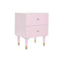Nachtkastje DKD Home Decor 52 x 42 x 65 cm Metaal Licht Roze Mangohout