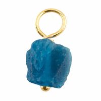 Ruwe Edelsteen Hanger Neon Apatiet 925 Zilver & Verguld (8 - 12 mm)