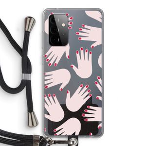 Hands pink: Samsung Galaxy A72 5G Transparant Hoesje met koord