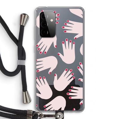 Hands pink: Samsung Galaxy A72 5G Transparant Hoesje met koord
