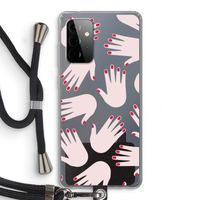 Hands pink: Samsung Galaxy A72 5G Transparant Hoesje met koord