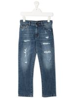 Dolce & Gabbana Kids jean droit à effet usé - Bleu