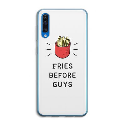 Fries before guys: Samsung Galaxy A50 Transparant Hoesje
