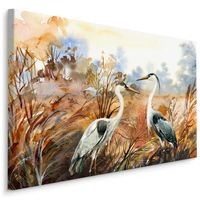 Schilderij - Kraanvogels in de herfst, canvas print, 4 maten, premium print - thumbnail