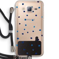 Blauwe stippen: Samsung Galaxy J3 (2016) Transparant Hoesje met koord