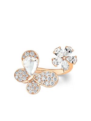 David Morris bague Pixie en or rose 18ct pavé de diamants