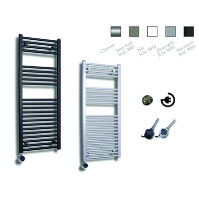 Sanicare Elektrische Design Radiator - 111.8 x 45 cm - 596 Watt - thermostaat chroom linksonder - inox look HRLEC 451118/I