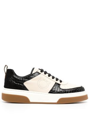 Ferragamo baskets à empiècements - Noir