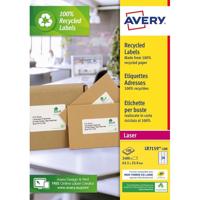 Etiket Avery LR7159-100 63.5x33.9mm recycled wit 2400 etiketten | 5 stuks