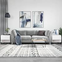 Salontafels 2 st 50x46x50 cm bewerkt hout hoogglans wit