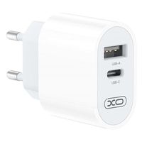 XO L97 Dual Port Snellader - USB-A, USB-C (Bulkverpakking) - Wit - thumbnail