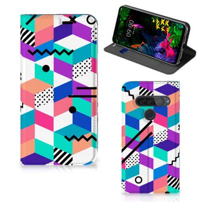 LG G8s Thinq Stand Case Blokken Kleurrijk