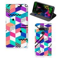 LG G8s Thinq Stand Case Blokken Kleurrijk