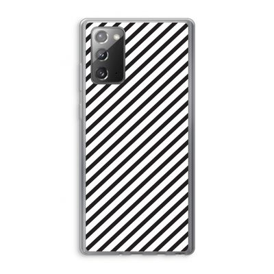 Strepen zwart-wit: Samsung Galaxy Note 20 / Note 20 5G Transparant Hoesje