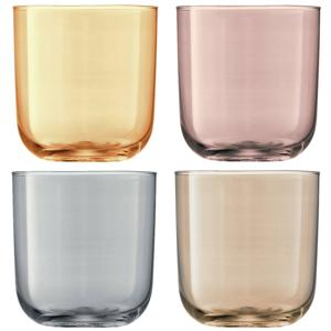 L.S.A. - Polka Tumbler Glas 420 ml Metallics Set van 4 Stuks Assorti - Glas - Multicolor