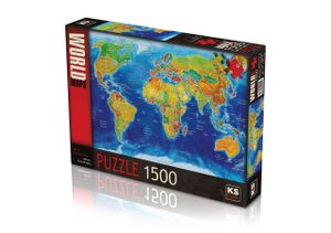 World Political Map Puzzel 1500 Stukjes