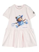 Moncler Enfant robe évasée à imprimé graphique - Rose