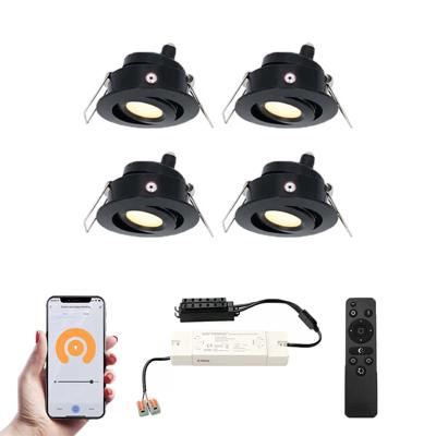 Set van 4 Sienna Smart LED Mini Inbouwspots - Veranda spots - 12V 3W 200lm - Dimbaar - Kantelbaar - Wifi & Bluetooth - 2700K - IP44 - Zwart Set van 4 Sienna Smart LED Mini Inbouwspots - Veranda spots - 12V 3W 200lm - Dimbaar - Kantelbaar - Wifi & Bluetooth - 2700K - IP44 - Zwart