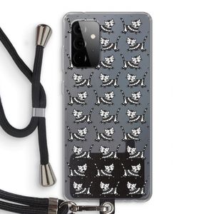 Zwarte poes: Samsung Galaxy A72 5G Transparant Hoesje met koord