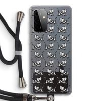 Zwarte poes: Samsung Galaxy A72 5G Transparant Hoesje met koord