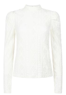 Aaiko Ivona Argyle Pes 133 T-shirt Lange Mouw 114300 Les Blancs