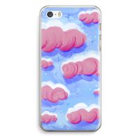 Roze wolken met vogels: iPhone 5 / 5S / SE Transparant Hoesje