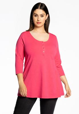 Yoek Tuniek flare fit knopen | Roze | Maat 42/44