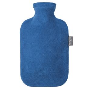 Kruik met fleece hoes blauw 2 liter