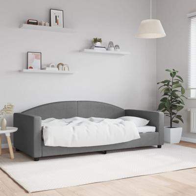 Slaapbank 90x190 cm stof donkergrijs
