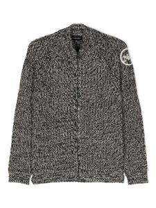 Emporio Armani Kids cardigan à patch logo - Noir