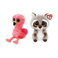 Ty - Knuffel - Beanie Boo's - Gilda Flamingo & Racoon - thumbnail