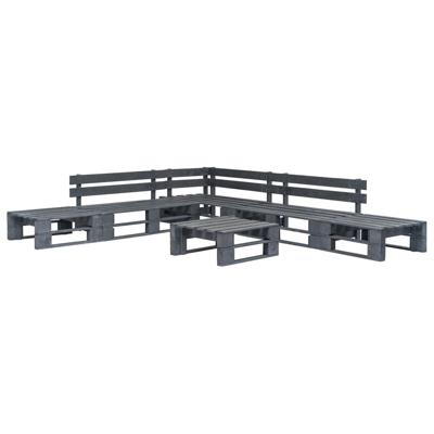 6-delige Loungeset pallet hout grijs