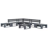 6-delige Loungeset pallet hout grijs