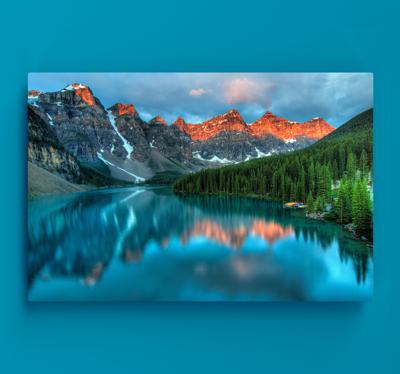 Canvas natuur landschap Kleurrijke meer esthetische kunst