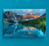 Canvas natuur landschap Kleurrijke meer esthetische kunst