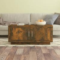Salontafel 102x50x45 cm bewerkt hout gerookt eikenkleurig - thumbnail