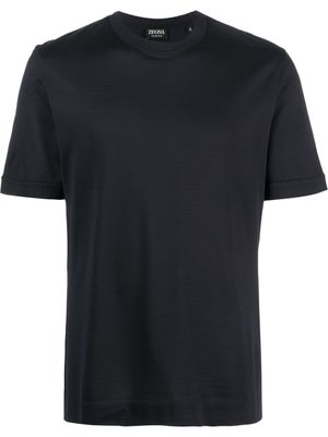 Zegna t-shirt à col ras de cou - Bleu