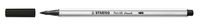 STABILO Pen 68 brush, premium brush viltstift, zwart, per stuk - thumbnail