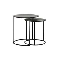 Light & Living Bijzettafel 'Rengo' Set van 2 stuks, kleur Antiek Lood