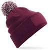 Beechfield CB443 Snowstar® Patch Beanie - Burgundy/Off White - One Size