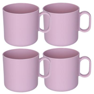 Plasticforte onbreekbare Drinkbekers - 12x - kunststof - 320 ml - roze - kinderen - camping