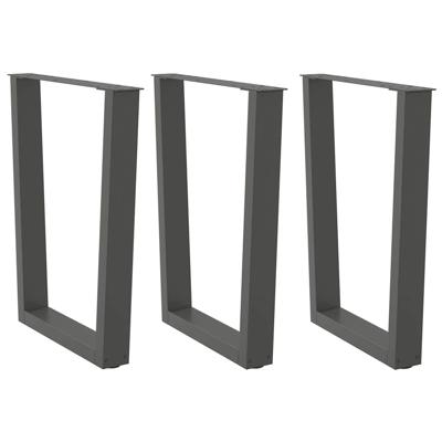 Eettafelpoten 3 st V-vormig 70x(72-73,3) cm staal antraciet