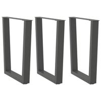 Eettafelpoten 3 st V-vormig 70x(72-73,3) cm staal antraciet