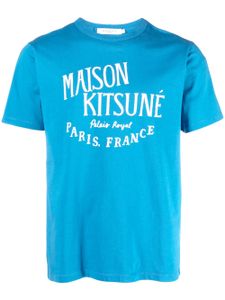 Maison Kitsuné t-shirt en coton à logo imprimé - Bleu